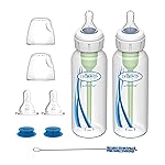 Dr. Brown\'s Medical Specialty Feeding System, Narrow Baby Bottle, Infant-Paced Feeding Valve, Oral Feeding Solution for Infants with Cleft Lip, Tongue Tie, Lip Tie, 8oz/250ml, 2 Pack