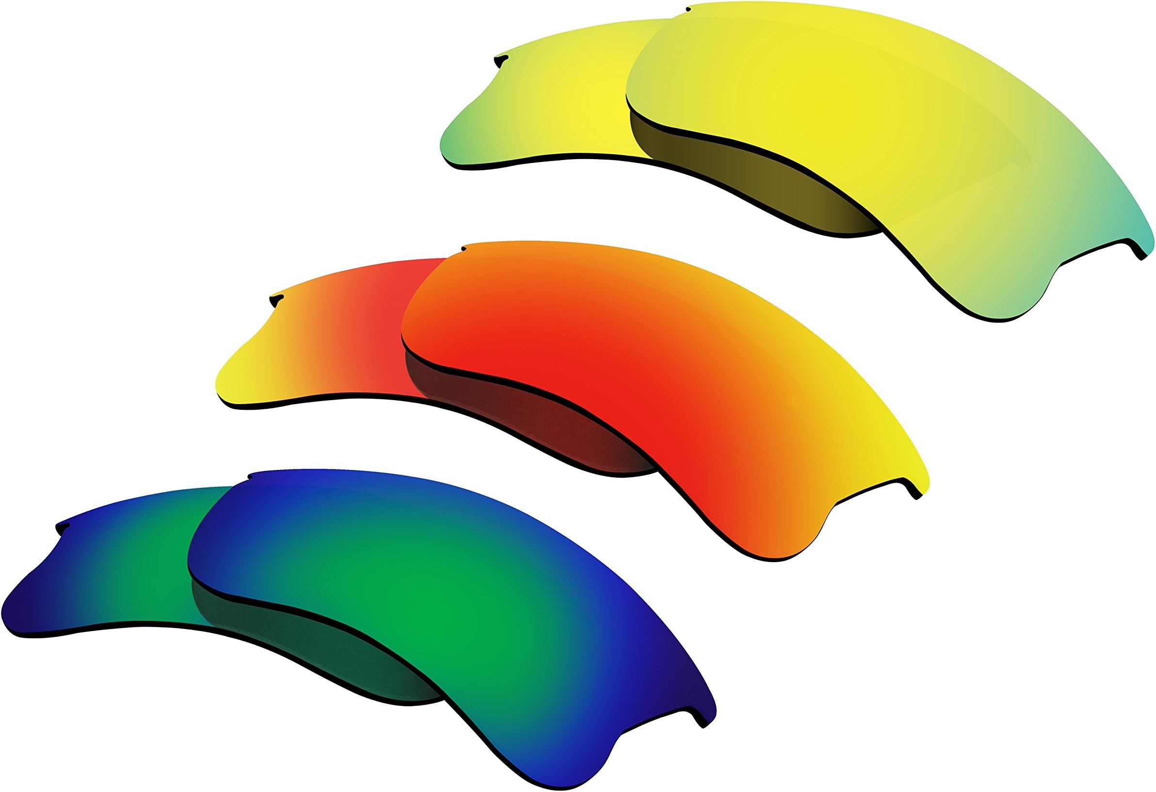 BVANQ Polarized Lenses Replacement for Oakley Flak Jacket XLJ Pack of 3 Pair Y2