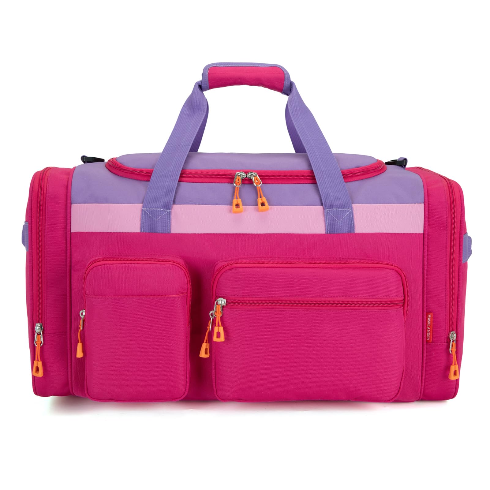 HawLander Large Kids Duffle Bag for Travel, Overnight, or Weekender, 22" inch (Rose Purple)