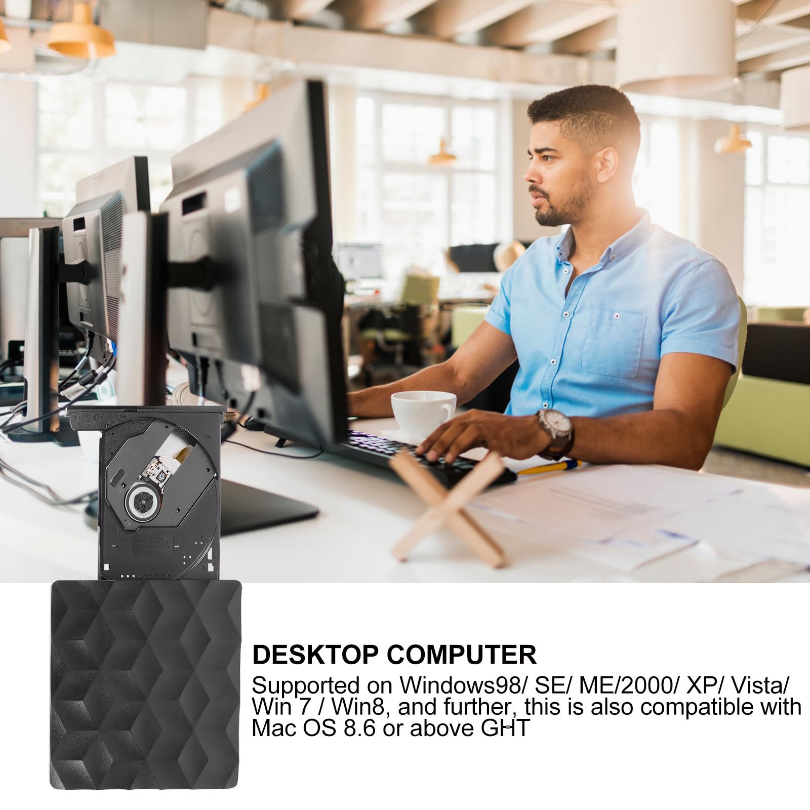 Masterizzatore Type-c 3.0 Nero Esterno per USB Dvd Computer