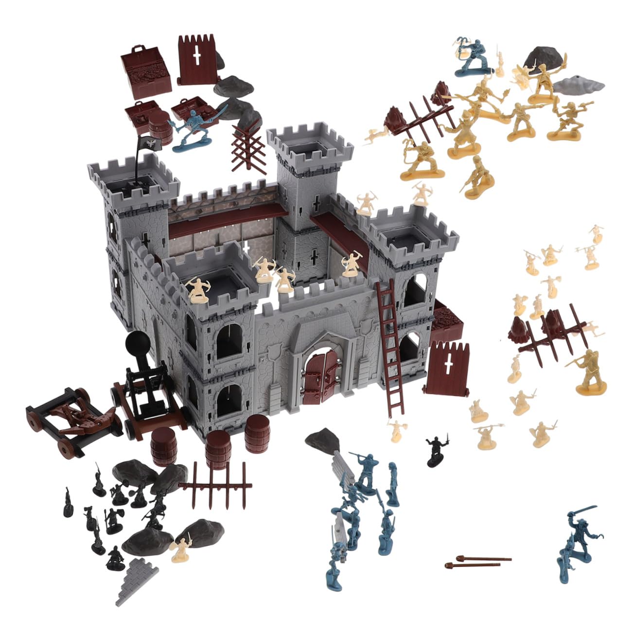 Set Castello Assemblabile Pirata 310 Pezzi in Plastica | Stile a Tema Marinaresco Borsa Inclusa, per Ragazzo Ragazza e Bambine, Natale e Compleanno