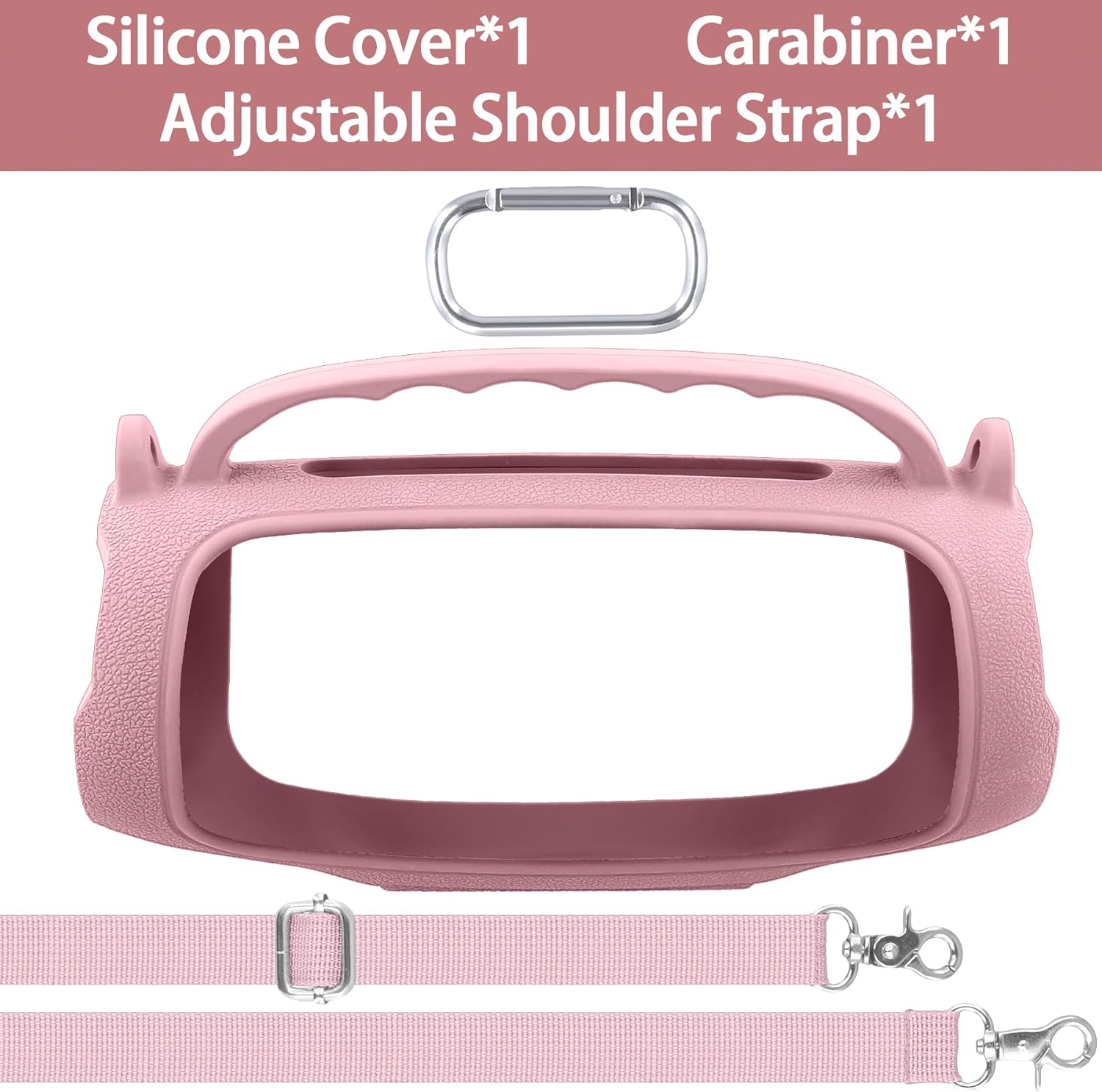 Silicone Case Compatible with JBL Charge 5 Portable Waterproof Bluetooth Speaker(Pink Silicone Cover) - Image 3