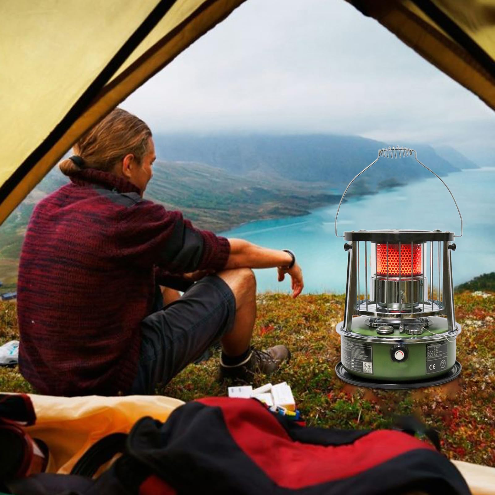 Heizgerät Für Petroleum - Tragbarer Heizofen | Höhenverstellbares Zeltheizgerät | Für Außenbereich Terrasse Angeln Innenbereich Zuhause Bad Camping Und Geschäft