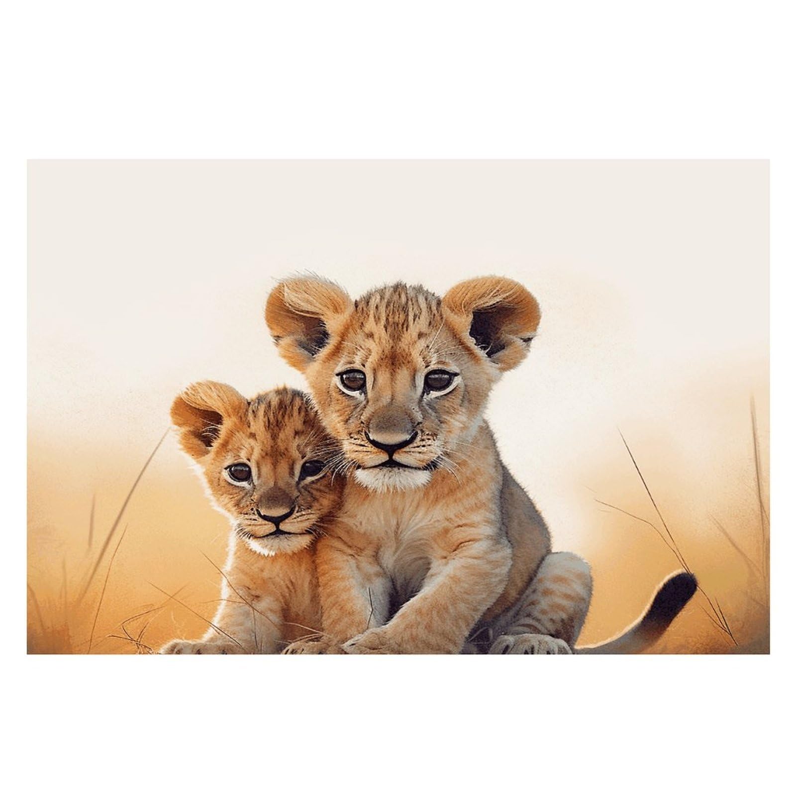 Small Lion Placemats Wipeable Heat Resistant Table Mats Washable Flax Place Mats Elegant Cloth Non-Slip Placemat for Kitchen Dinning Party Table Decor 12 * 18 in