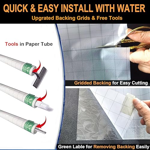 Miniatura 3 de Película decorativa de privacidad para ventana de arco iris, tinte para ventana de vidrieras para el hogar, calcomanías 3D para ventanas de vidrio,
