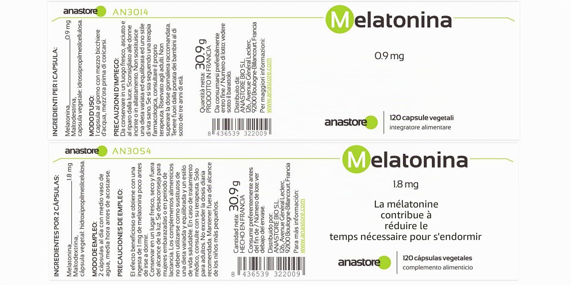 Mélatonine Sublinguale (Arôme cerise) * 1,8 mg (pour 2 comprimés) = 480 doses journalière * Pureté garantie supérieure à 99% * Sommeil * Régulateur de l’horloge biologique