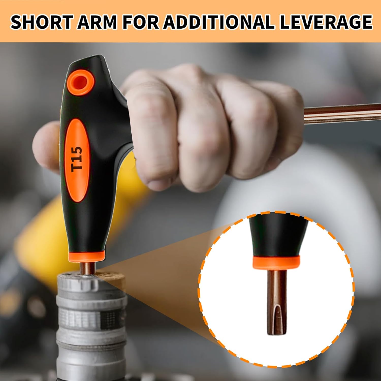 T15 Torx Screwdriver, Anti Tamper Proof Torx Key, S2 Steel T-Handle Dual End Wrench for Home Repair and Mechanical Maintenance
