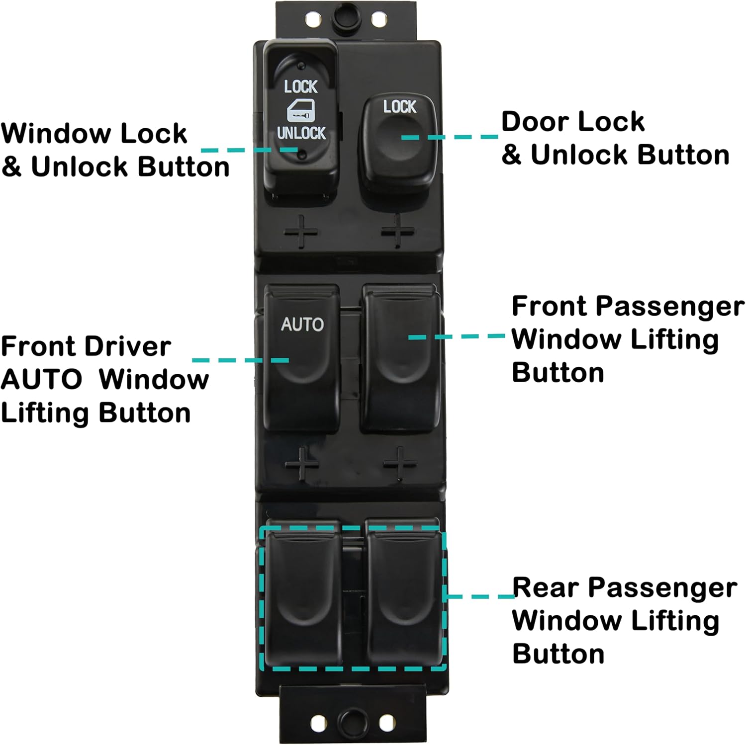 Power Window Switch Fits for Isuzu Rodeo 1998-2004,for Isuzu Axiom 2002-2004,for Honda Passport 1998-2002 Driver Side Control Door vidrios Master Switch.Replace：8971359271