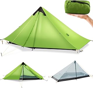Ultraleichtes Zelt 3 Jahreszeiten Rucksackzelt 1 Person/2 Person Campingzelt Outdoor Leicht LanShan Camping Zelt Shelter, Perfekt für Camping, Trekking, Klettern, Wandern