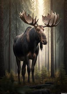 Animal Jigsaw Puzzle 1000 Pieces, Moose Puzzles for Adults, 20x28inch Unique Difficult and Challenge Large Puzzle Educational Games Toys Gift
