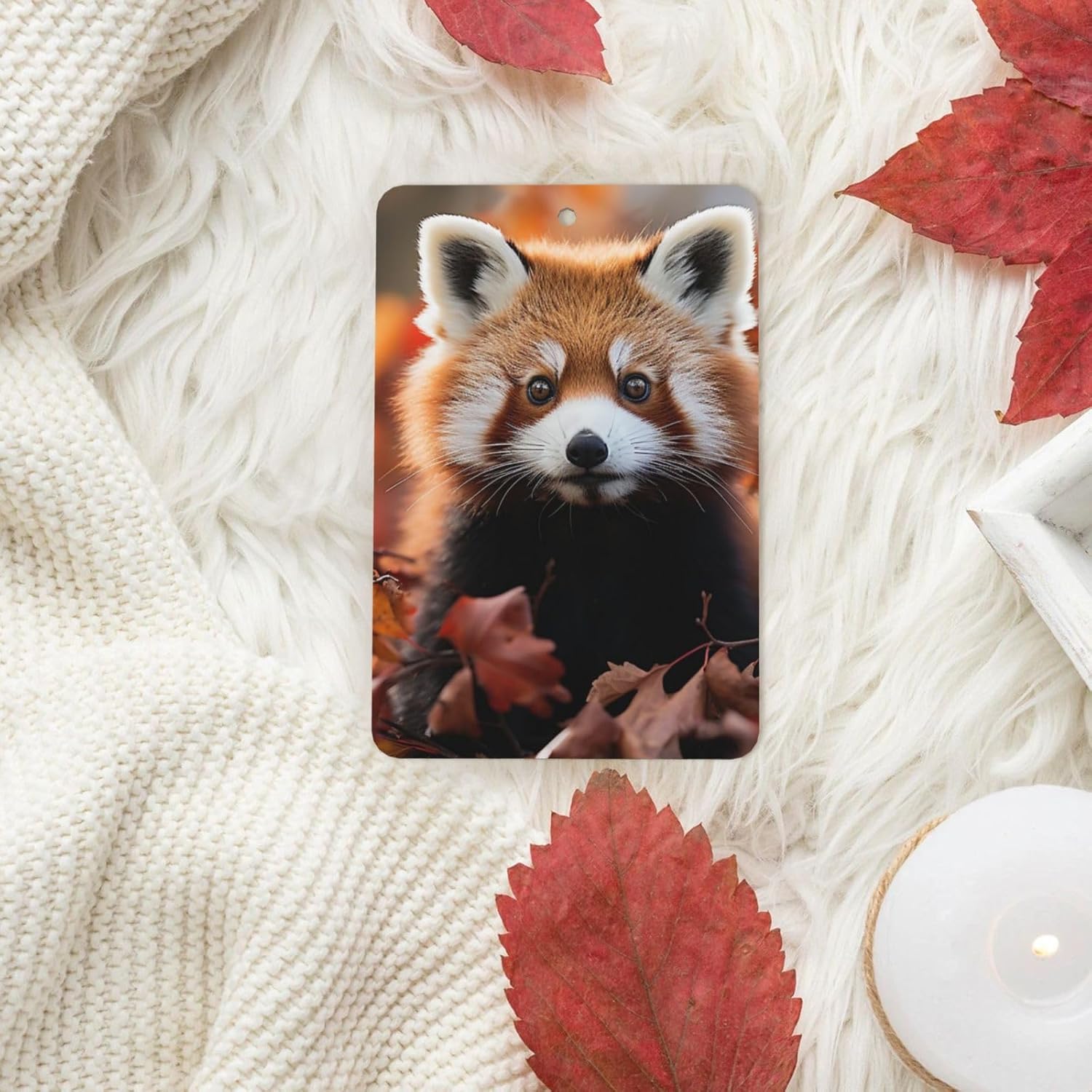 Car Air Freshener 24 PCS Red Panda Hanging Car Air Fresheners Auto Interior Decor Card Freshener Strong Scented Card Lavender Cars Scents for Office Bedroom Close Drawer Rectangle