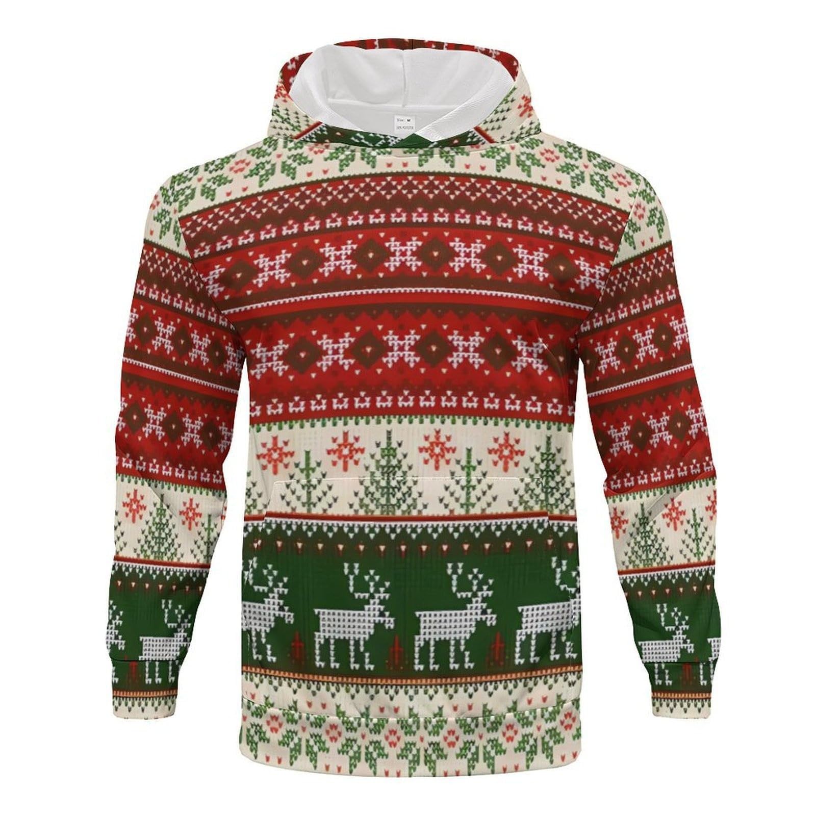 Celucke Weihnachtsanzug Herren Christmas 3D Drucke 2-teiliges Langarm Hoodie und Jogginghose Set mit Tasche Jogginganzug Bequem und Warm Tracksuit für Weihnachten,Sport und Freizeit