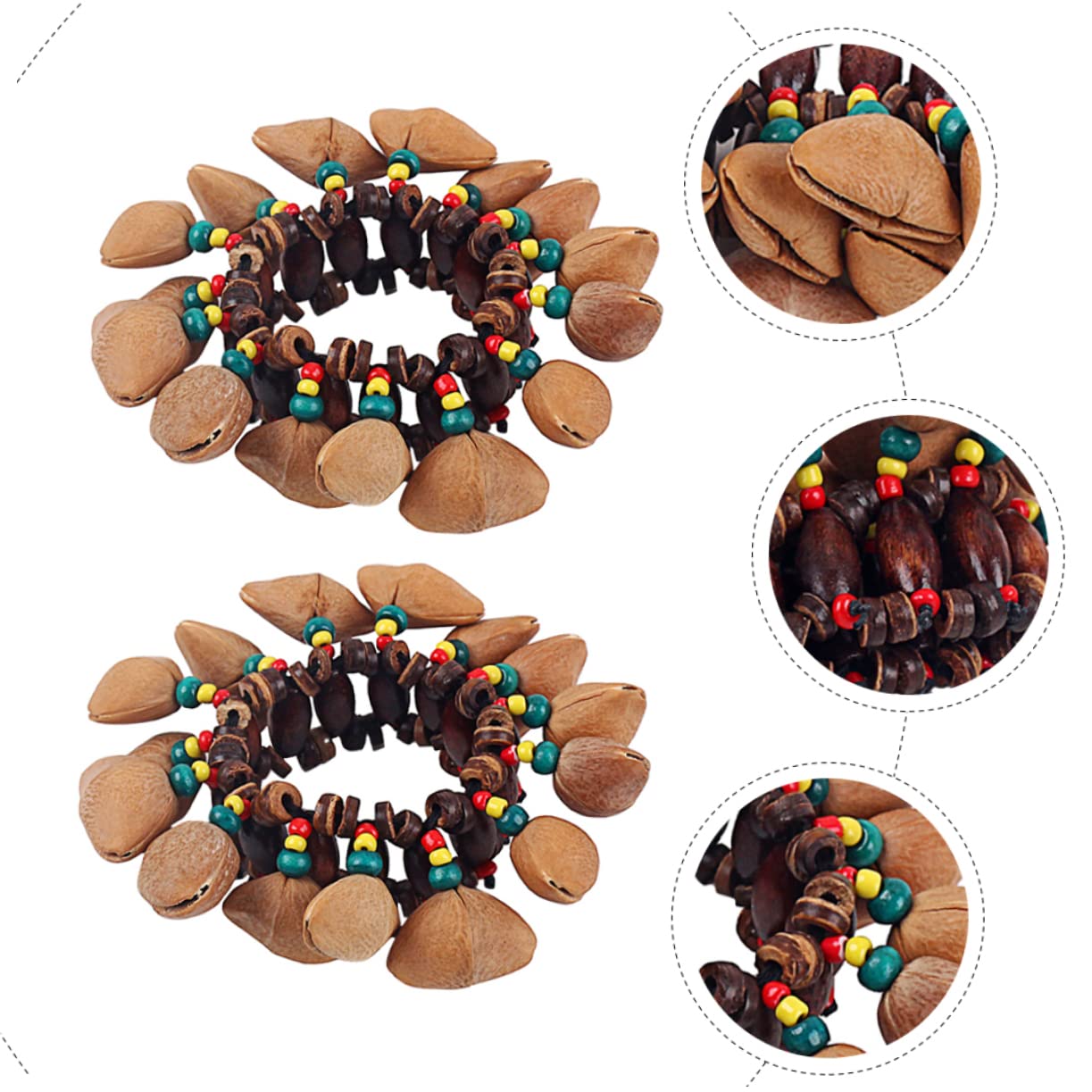 Vaguelly 4piezas Tribal Africano De Campana De Mano Instrumento De Percusión Artesanal Diseño Único y Resistente Para Música y Danza