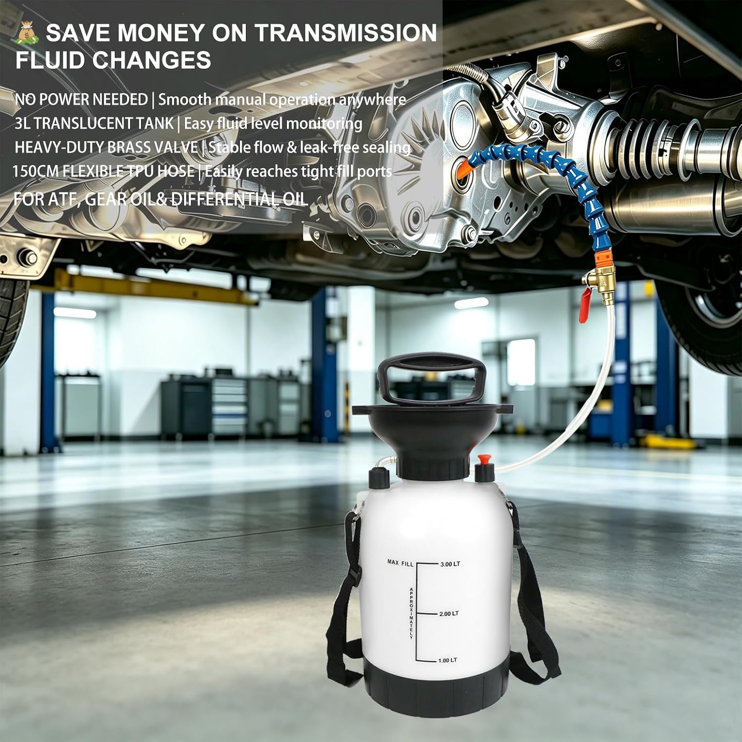 3L Transmission Fluid Pump, Manual Fluid Transfer Pump for ATF & Gear Oil
