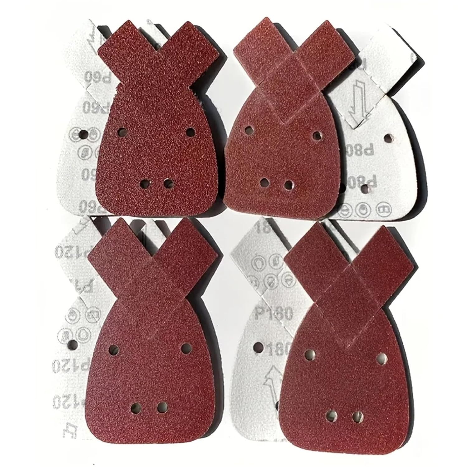 Triangular Mouse Sander Sandpaper 140pcs Rat Sandpaper for Rat Sander, Grit Pack 60 80 120 180 240 320 400, Suitable for polishing Palm 4 Holes