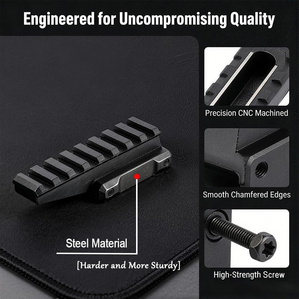 Picatinny Rail Riser, 0.67＂Red Dot Riser with Steel Mount Bracket for Scope Optics Sight Risers