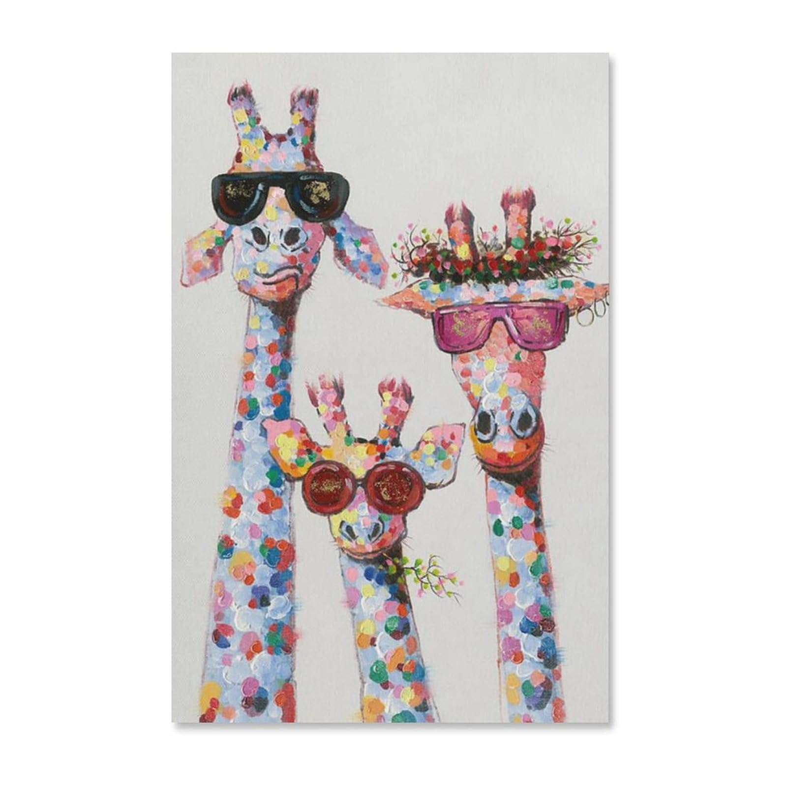 Amazon.co.jp: 絵画 サングラスをかけたキリンインテリア 絵画 特徴的