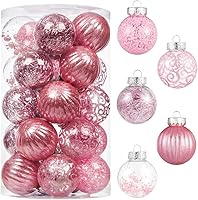 Vista 22 de XmasExp Juego de 8 piezas de adornos de bolas de Navidad - Esferas grandes de plástico transparente inastillable para árbol de Navidad, bolas