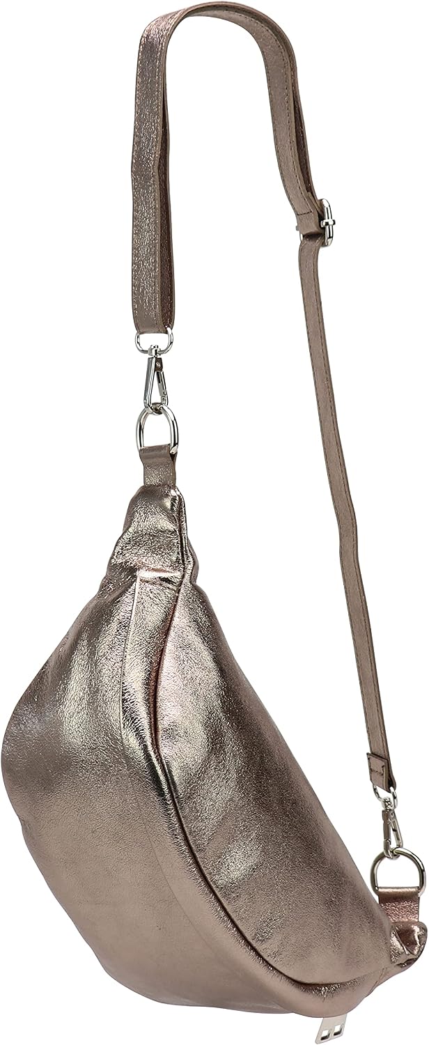 SH Leder ® Marie G528 Real Leather Waist Bag for Women Men Unisex Belt Bag for Festival Travel Bum Bag Medium Crossbody Bag Women Leather Bag 32 x 17 cm
