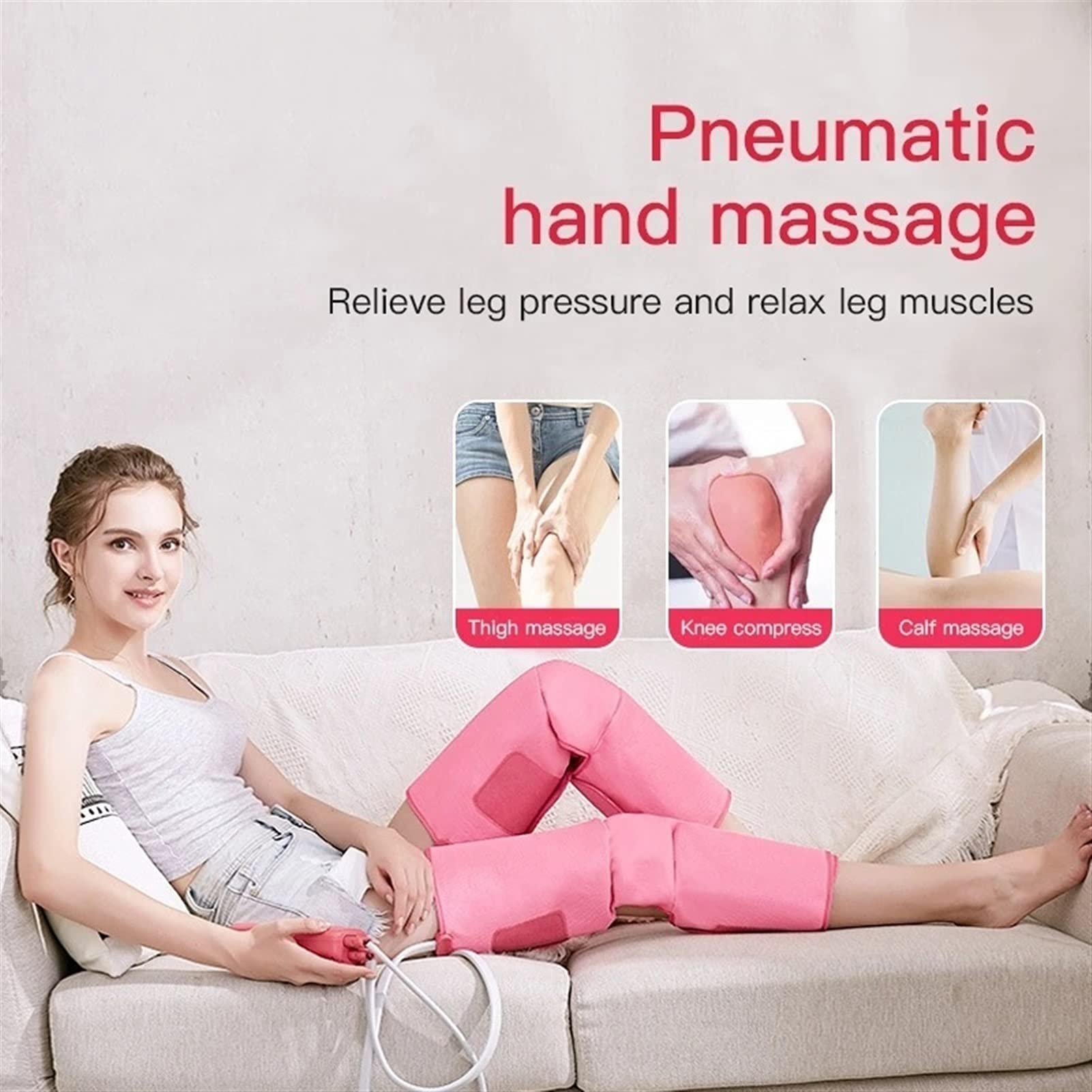 Store Massaggiatore d'aria per compressione delle gambe Massaggiatore per piedi e polpacci con calore opzionale 3 modalità 3 intensità, per il rilassamento muscolare delle gambe dei piedi, uso a ca