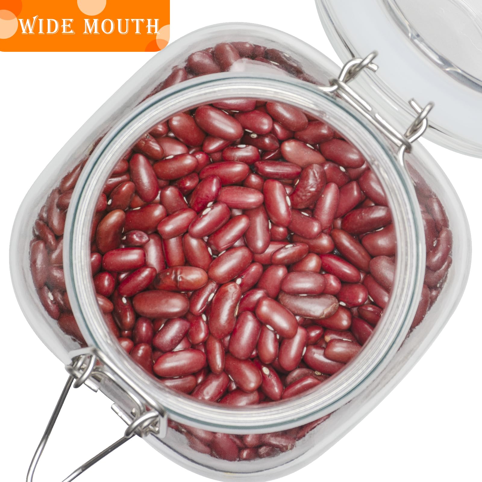 Quadratische Vorratsdosen aus Glas mit luftdichten Klemmdeckeln, 1,5 l, 3 Stück, große Küchenbehälter für Mehl, Müsli, Kaffee, Nudeln und Einkochen, Einmachglas (transparent, quadratisch, 3