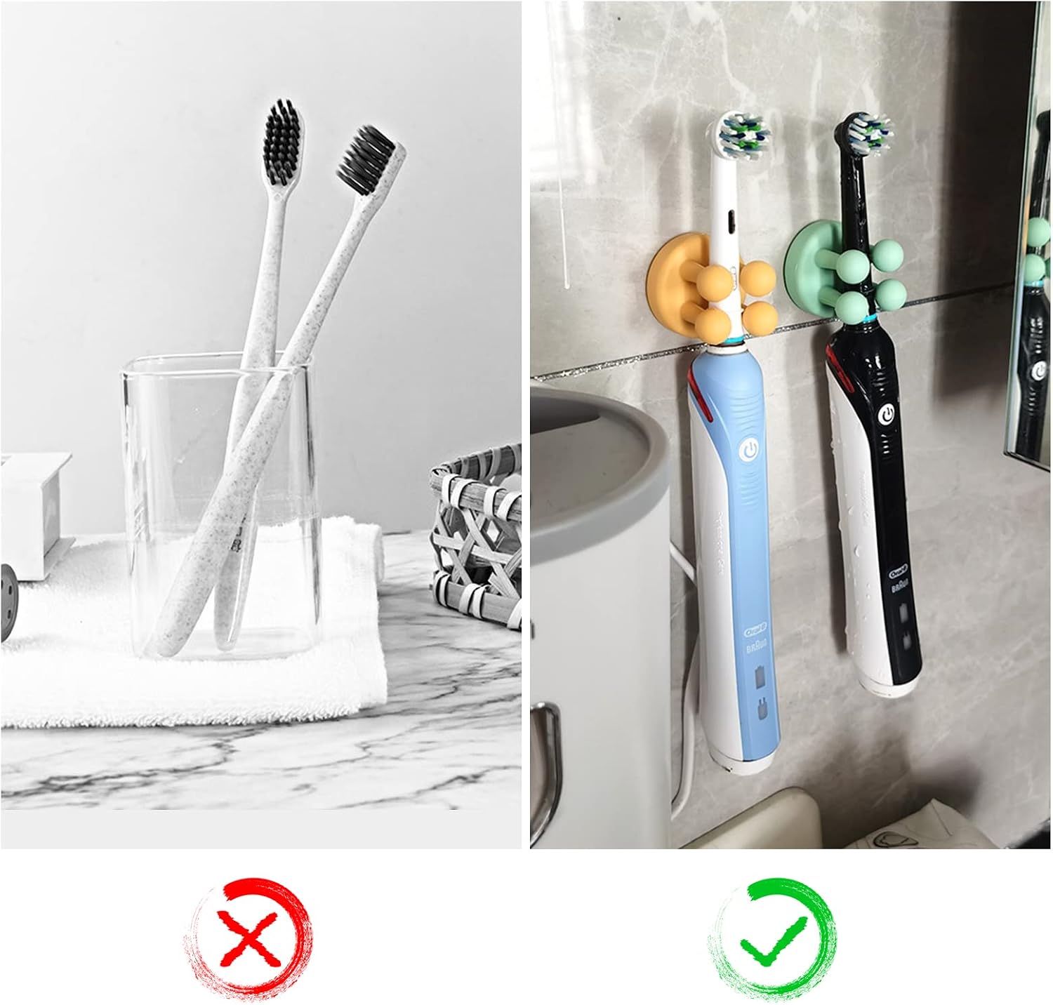 Support Porte-Brosse Étanche Mural - Durable, Multi-Fonction et Facile à Installer pour Salle de Bain, Cuisine, Bureau - Description