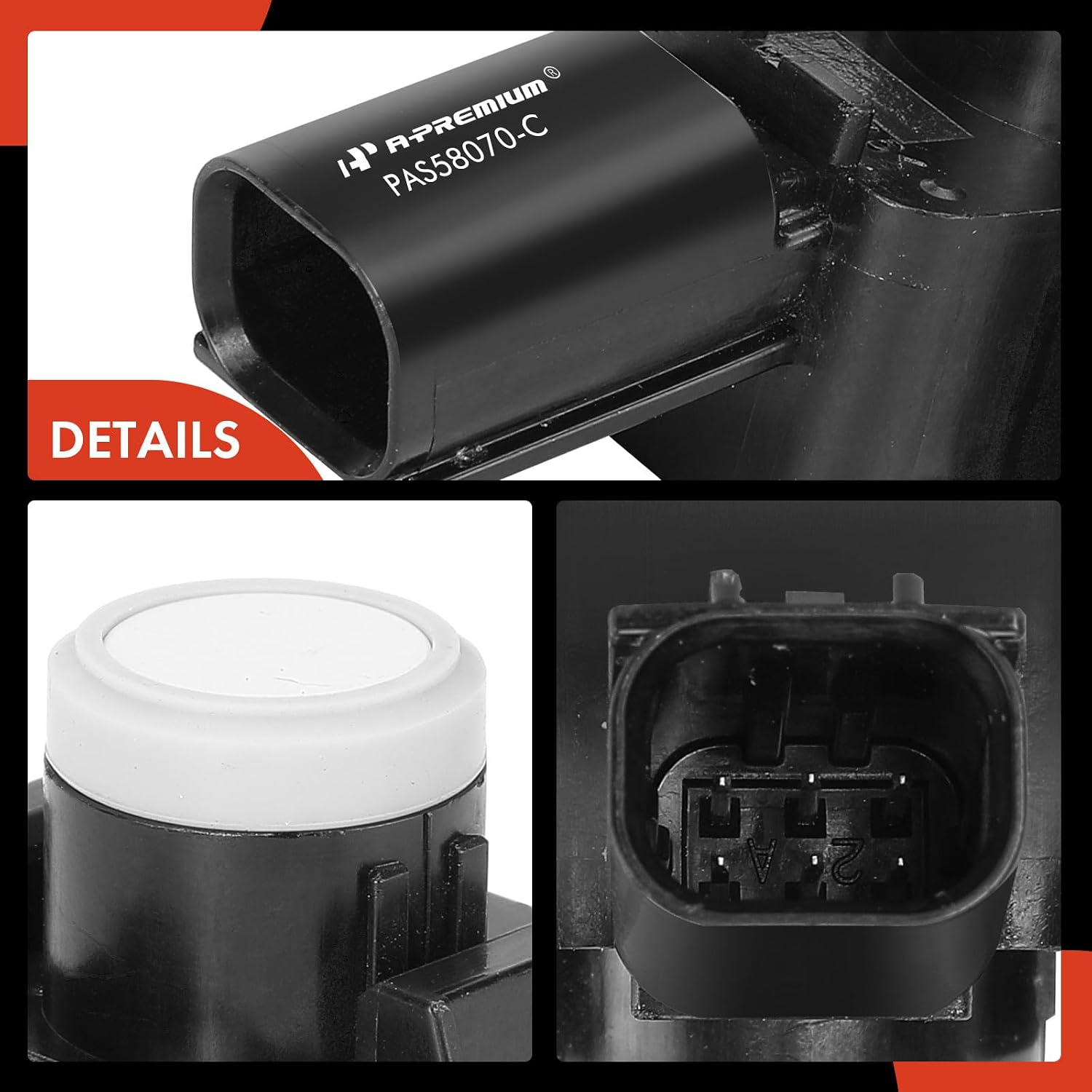 A-Premium 4-PC Front Reverse Backup Parking Assist Sensor Compatible with Toyota Prius 2016-2018, Prius Prime 2017-2018, 1.8L, Replace # 8934158070