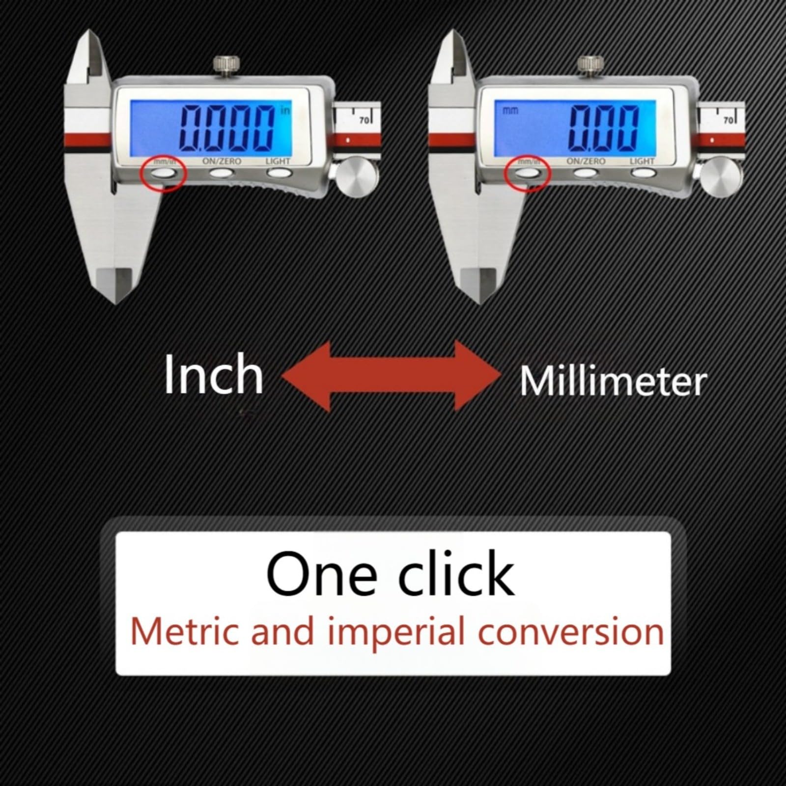 Digitaler Messschieber aus Edelstahl mit großem LCD-Display und USB-Aufladung für präzise Innen Außen und Tiefenmessungen in Werkstatt und Industrie 150mm(300mm)