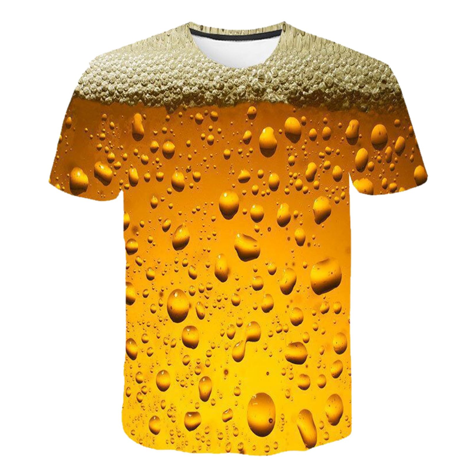 genericBeaver Valley T Shirts for Men 2023 Round Neck Loose Street Beer Bubble Fashion 3D Digital Print Men's and