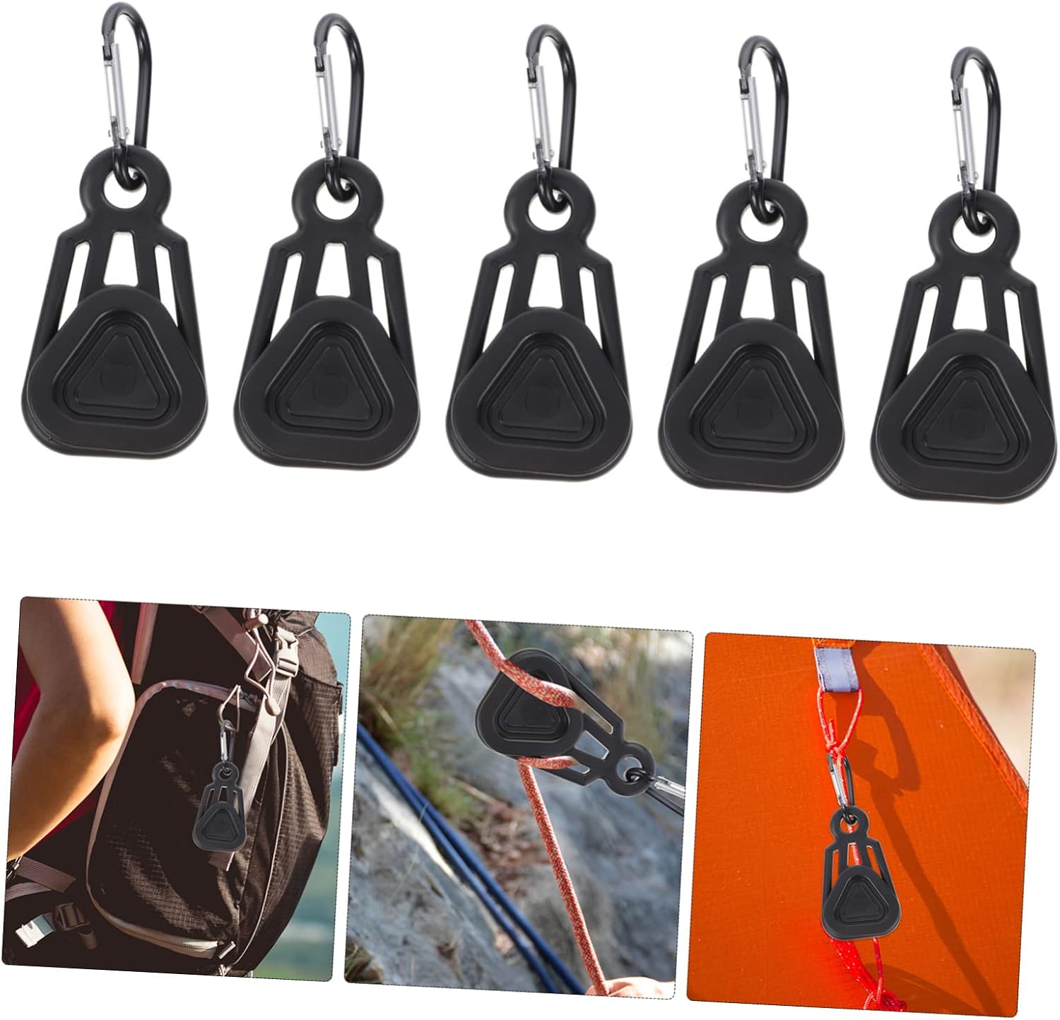 BESPORTBLE 30sets Tent Tarp Clips Strong for Camping Awning Tarp Tie Down Easy to Connect Rope