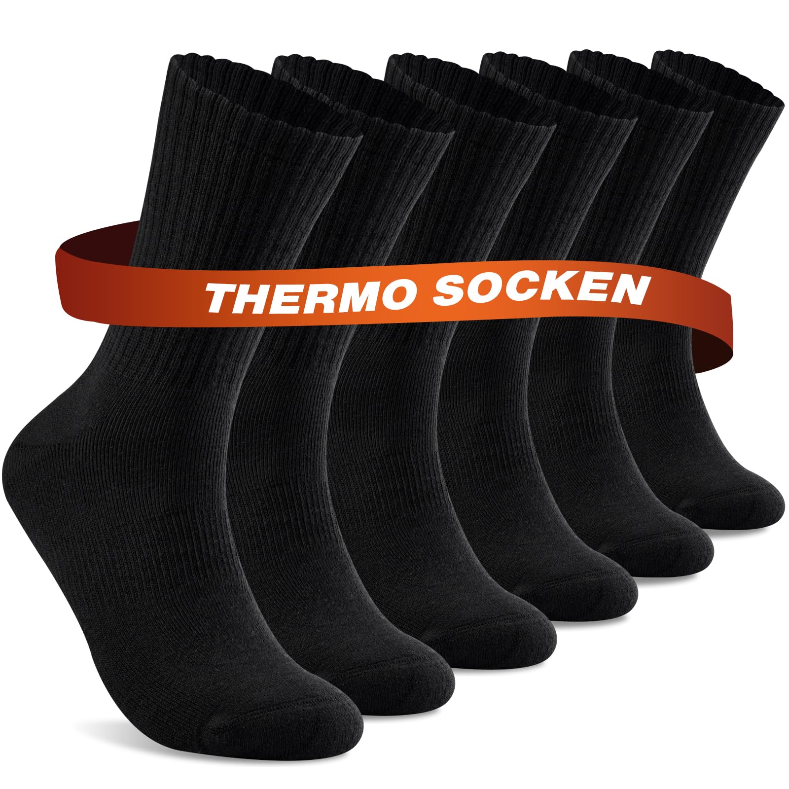 Stoeury Thermosocken Herren Damen, Warme Dicke Wintersocken, 6/8 Paar | Gepolstert Thermo Socken Baumwollsocken für Sport, Arbeit Wandern Laufen Outdoor, Weihnachtsgeschenke für Männer Frauen