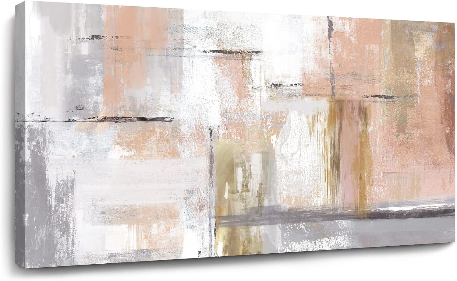 SOUGUAN Canvas wall Art Gold Wall Decor Bedroom Pink Pictures Wall Decoration Artwork Abstract Wall Art large Modern Painting Pictures for Living Room Home Kitchen Office (30x60, Pink)