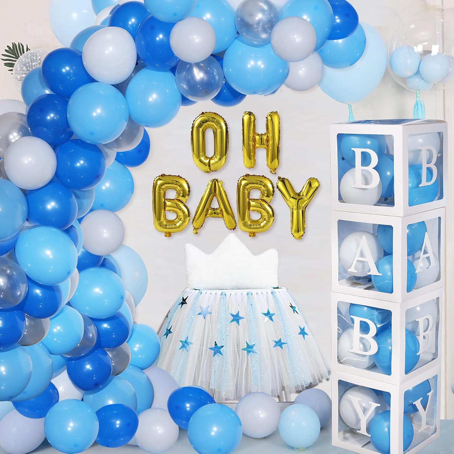 Joysnana ベビーシャワーボックス 141個 パーティーデコレーション 個々のベビーブロックデザイン 男の子 女の子 ベビーシ