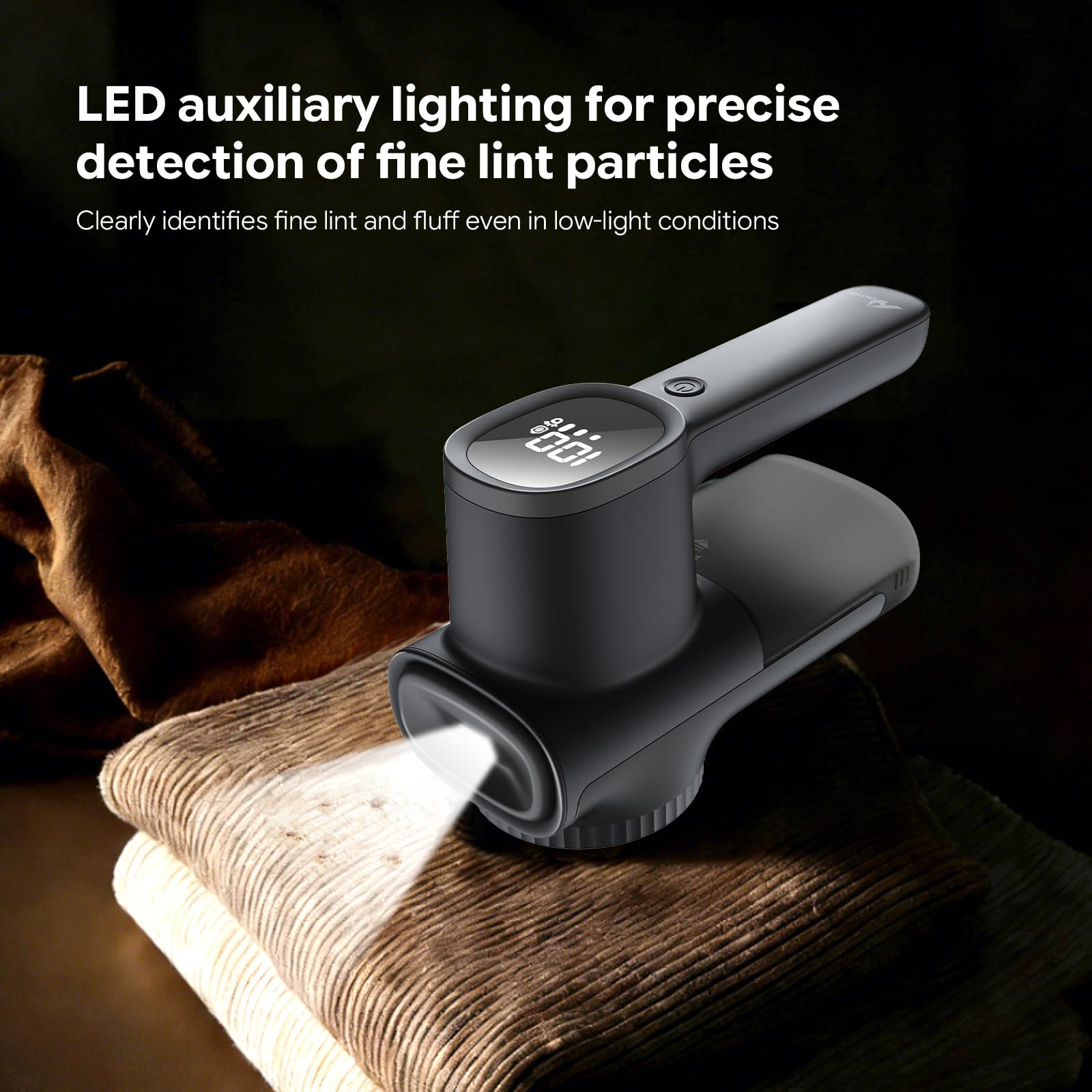 Quita Pelusas Ropa,Sofá Maquina Quitar Bolitas Ropa,Exhibición de iluminación Quitapelusas Electrico,Pantalla LCD,Carga por Type-C, 6 Hojas,Tira Borbotos Adecuado para Ropa y Muebles - 3