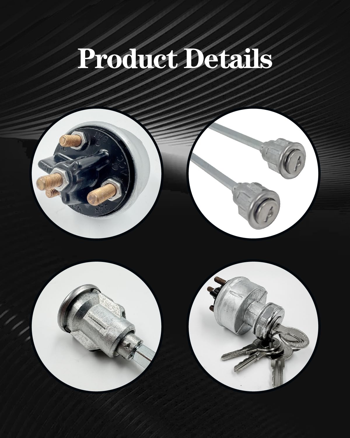 Ignition Switch and 4 Door Lock Cylinder with Key Fit for Peterbilt 379 377 359 378 349 385 362 Truck, Replace 23-08598 23-09994C268 30GN15 34RC156