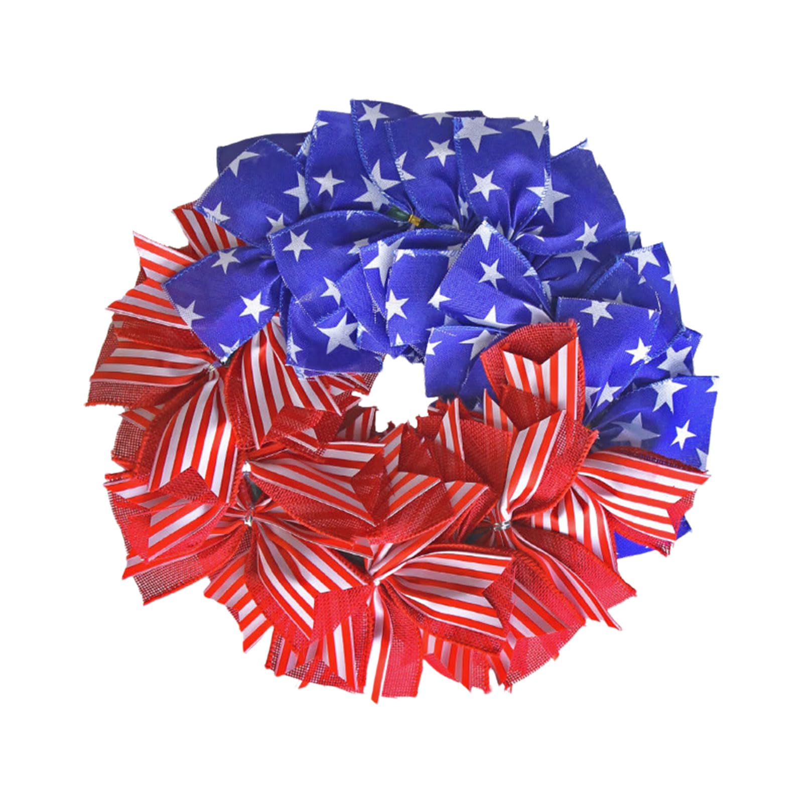 Ljhnba 30Cm Patriotic Themed Wreath Cloth Wreath Door Hanging Decoration For Independence Day Party Indoor And Indoor Use Nationalistic Door Hanger
