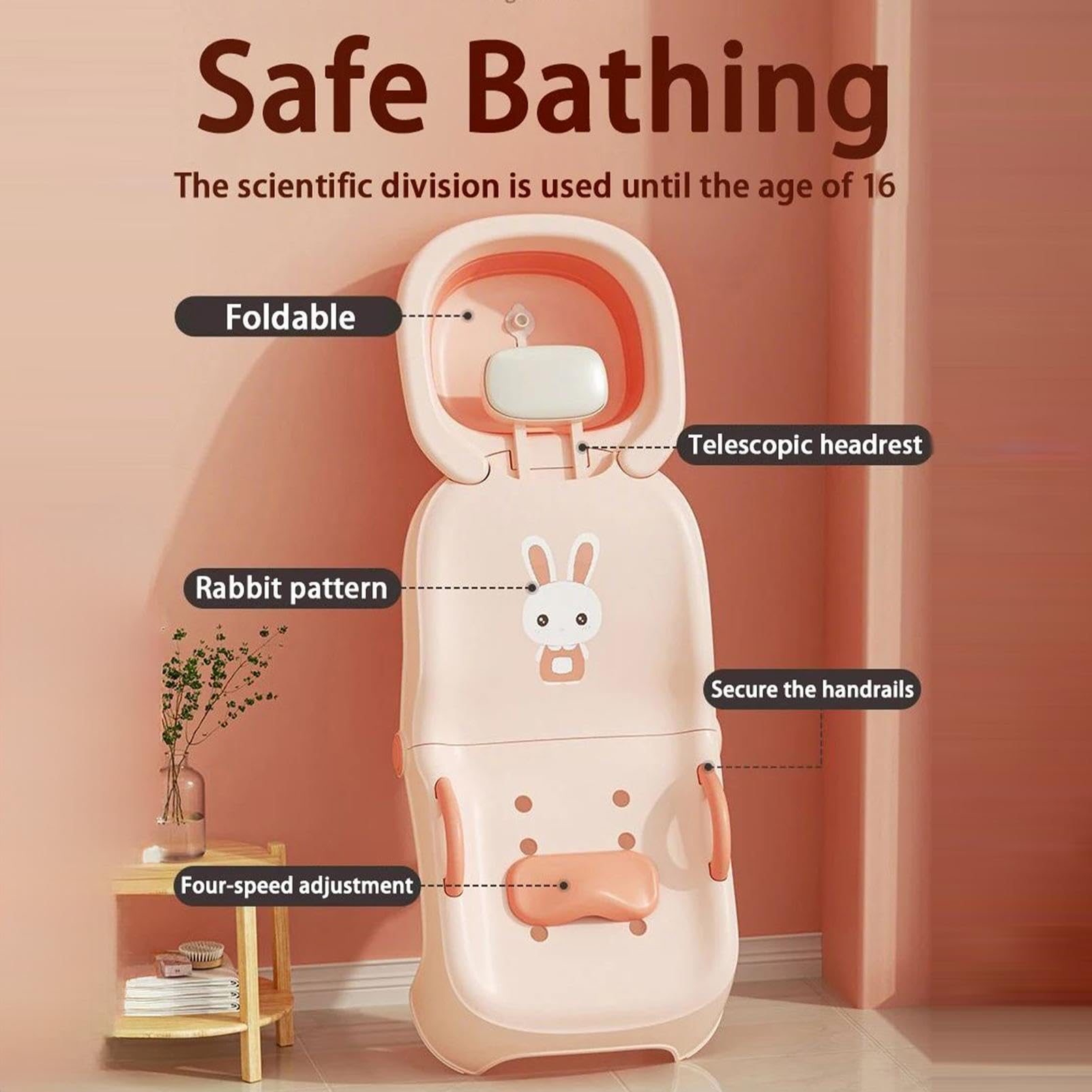 Stazione lavaggio capelli per bambini – Recliner Head Rinser età 0-10 | Shampooing reclinabile pieghevole età 0-10 anni capelli per bambini per casa bagno WC doccia ragazze ragazzi