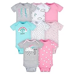 Gerber baby-girls 8-pack Short Sleeve Onesies Bodysuits
