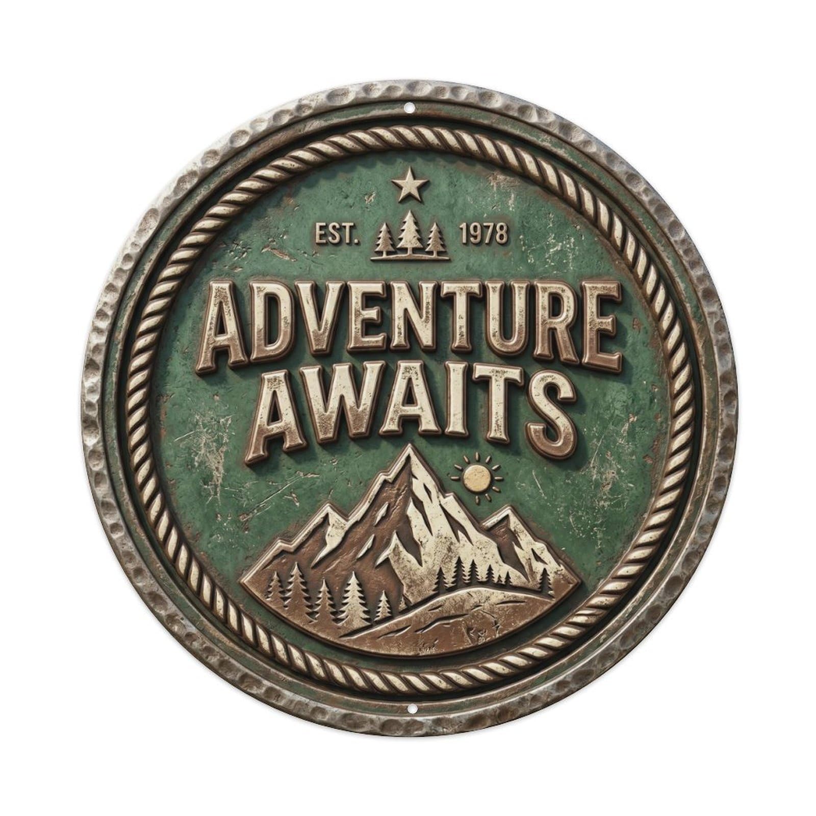 Adventure Awaits Vintage Outdoor Display Retro Slogans Metal Tin Sign