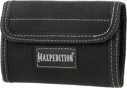 MAXPEDITION Spartan Wallet Black Durable Tactical EDC Bill Organizer 5.5" x 3.75" 1000D Nylon Holds Cash, Credit Card, ID Card, Perfect for Everyday Carry and Travel 0229B