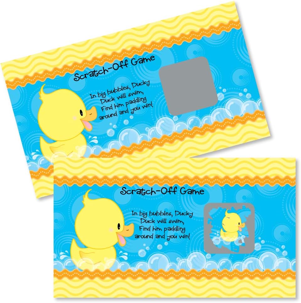 Big Dot of HappinessDucky Duck - Baby Shower or Birthday Party Game Scratch Off Cards - 22 Count
