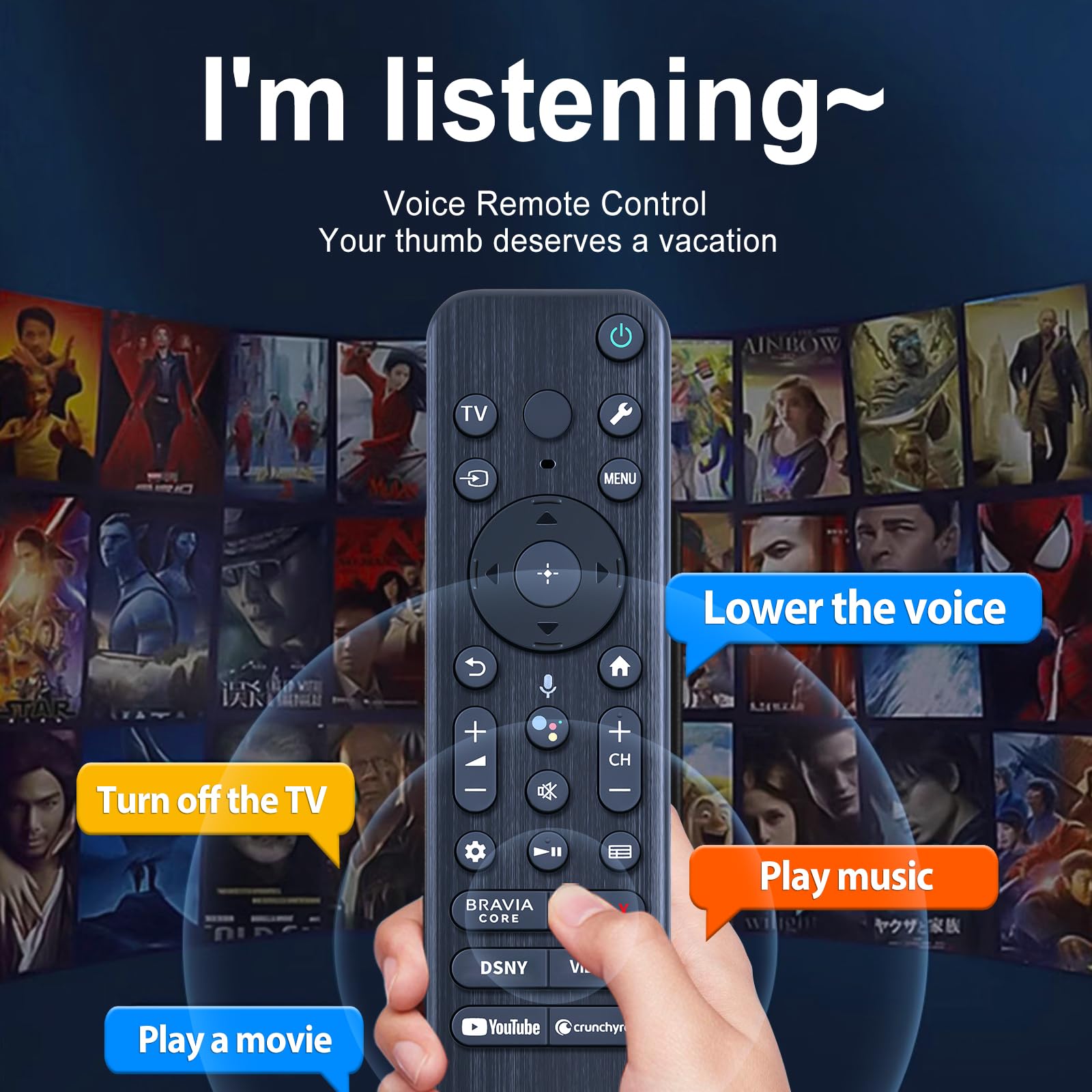 RMF-TX810U Telecomando per TV vocale Sony 2023 4K Bravia Smart TV, compatibile con XR-83A80L XR-85X90L XR-85X93L XR-85X95L XR-98X90L XR55A80CL