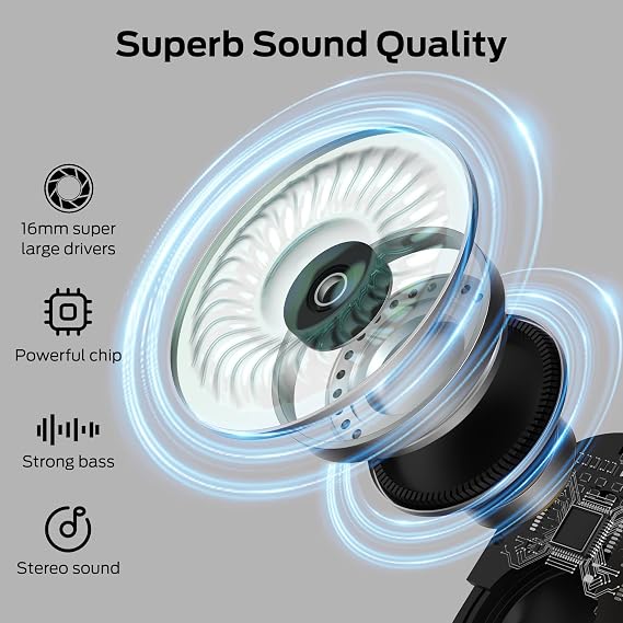 Monster Open Free AC100 Open Ear Headphones, Bluetooth 5.3 Wireless Headphones, Immersive Stereo Sound by Dual Large Driver, Clear Talk, 30H Playtime, Waterproof Earbuds for Running, Black