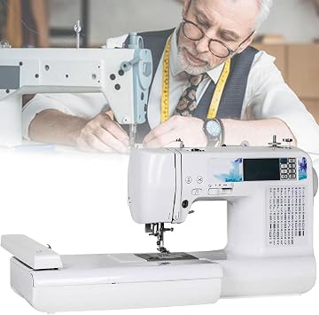 Automatic Sewing Machine with LED Display, 162 Built-in Stitches, Automatic Needle Threader, 850 RPM Speed for Home and Craft Use
