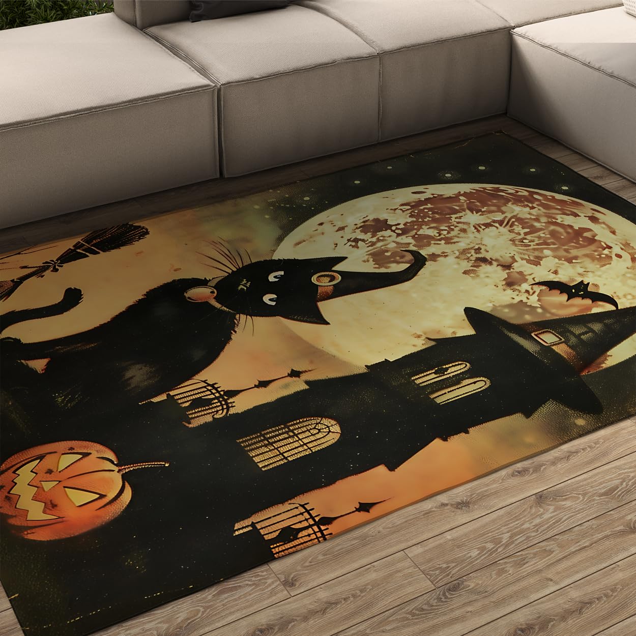 Paillasson chat noir 120x180cm idéal pour décorer une maison hantée