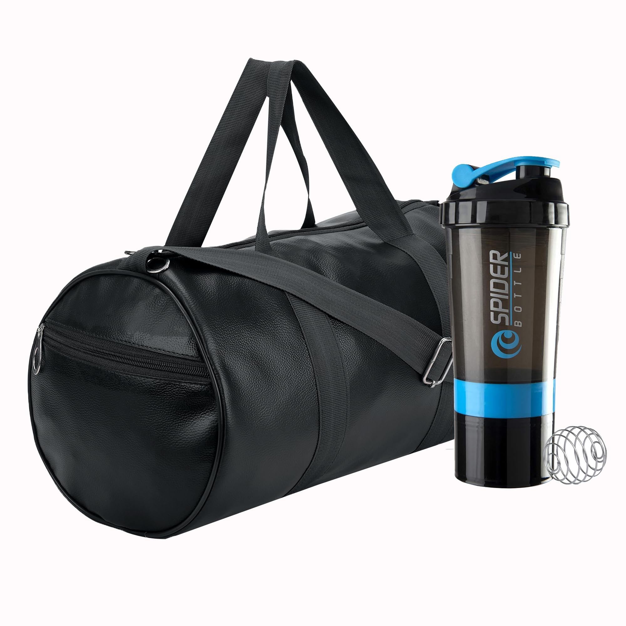 COOL INDIANS Gym Shaker With Gym Bag For Men & Women Workout Duffle Bag For Gym Protein Shaker Travel Bag 500ML Shaker Bottle (BPA Ball Free) (Black & Blue)