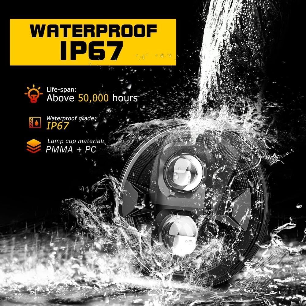 バイク ヘッドライト ユニバーサルバイク7インチLEDヘッドライト に