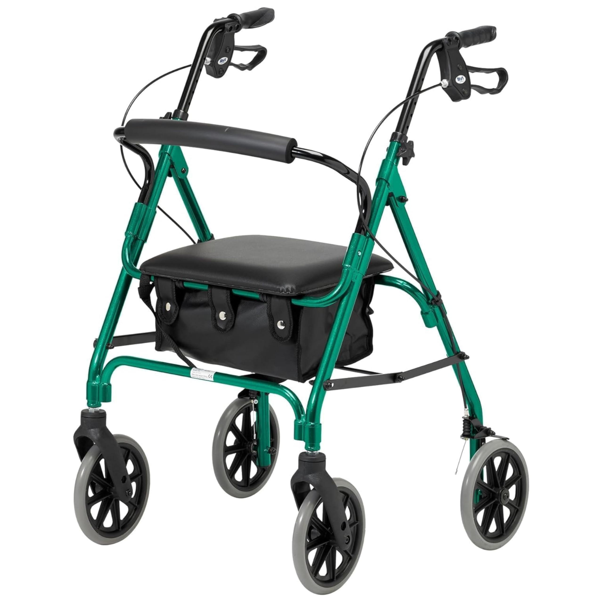 Days Of Wonder Days Lightweight Folding Four Wheel Rollator, Mobility Walker With Padded Seat, Lockable Brakes And Carry Bag, Limited Mobility Aid, For Elderly