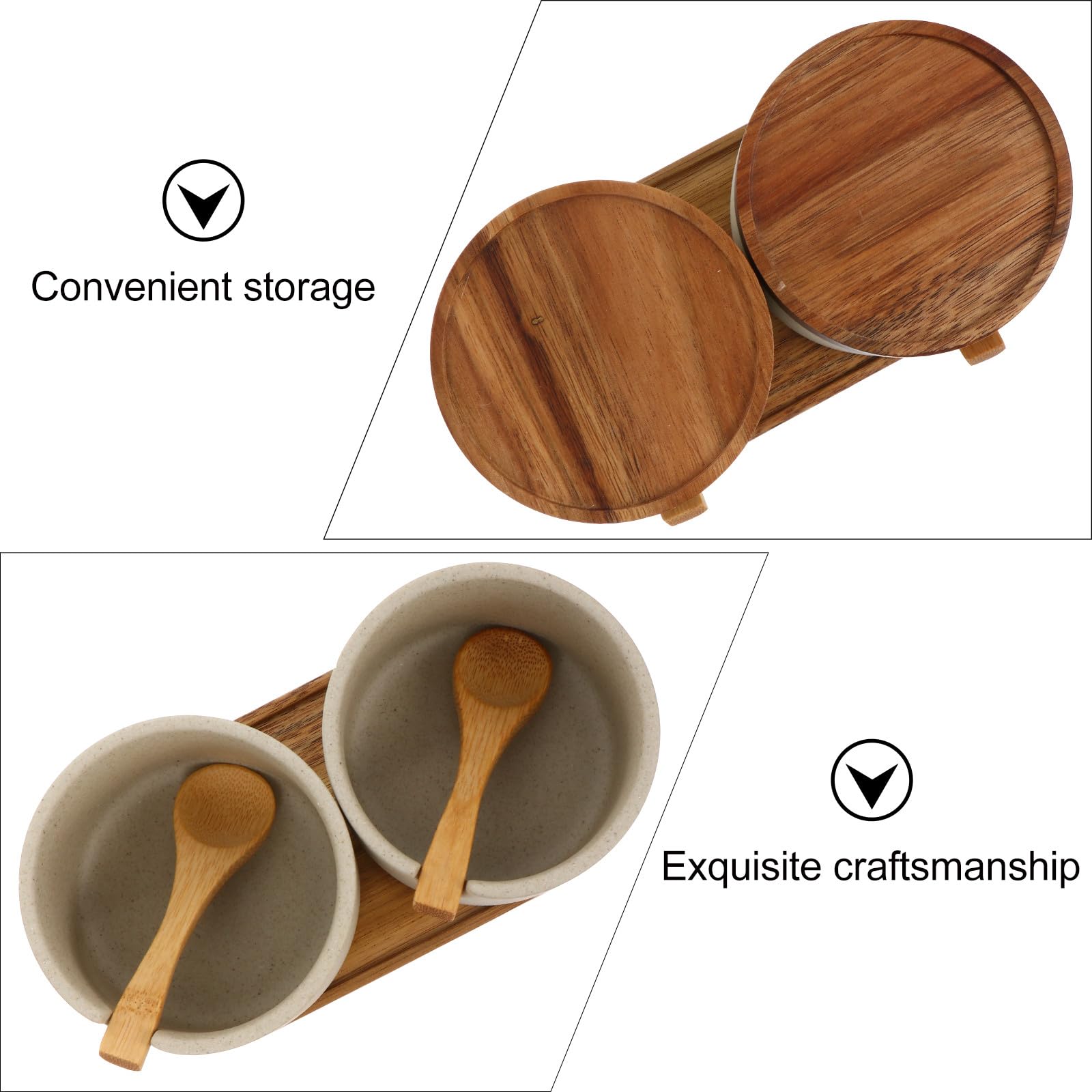 jojofuny Tarros para Condimentos de Cerámica con Tapa Juego de 2 Piezas Resistentes a Altas Temperaturas Fáciles de Limpiar Multifunción para Cocina Doméstica Almacenamiento de