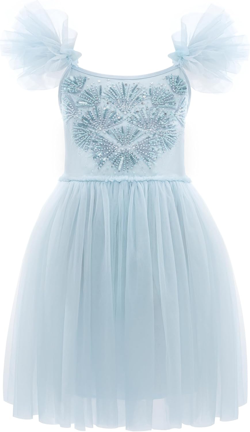 TUTULAND Tutu Dress for Girls - Glitter Sequin Tulle Dress Tiered Layered Flower Girl Dress for Wedding Birthday Photo Prop
